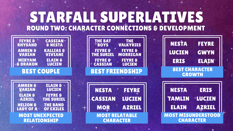 Starfall Superlatives: Character Connections & Development (ROUND TWO VOTING!)